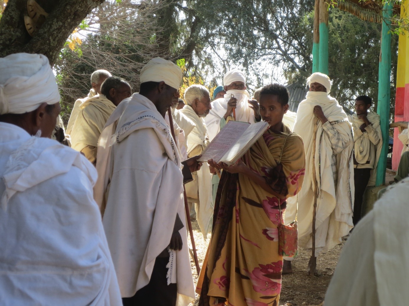 An Ethiopian Orthodox priest reads the Holy Book